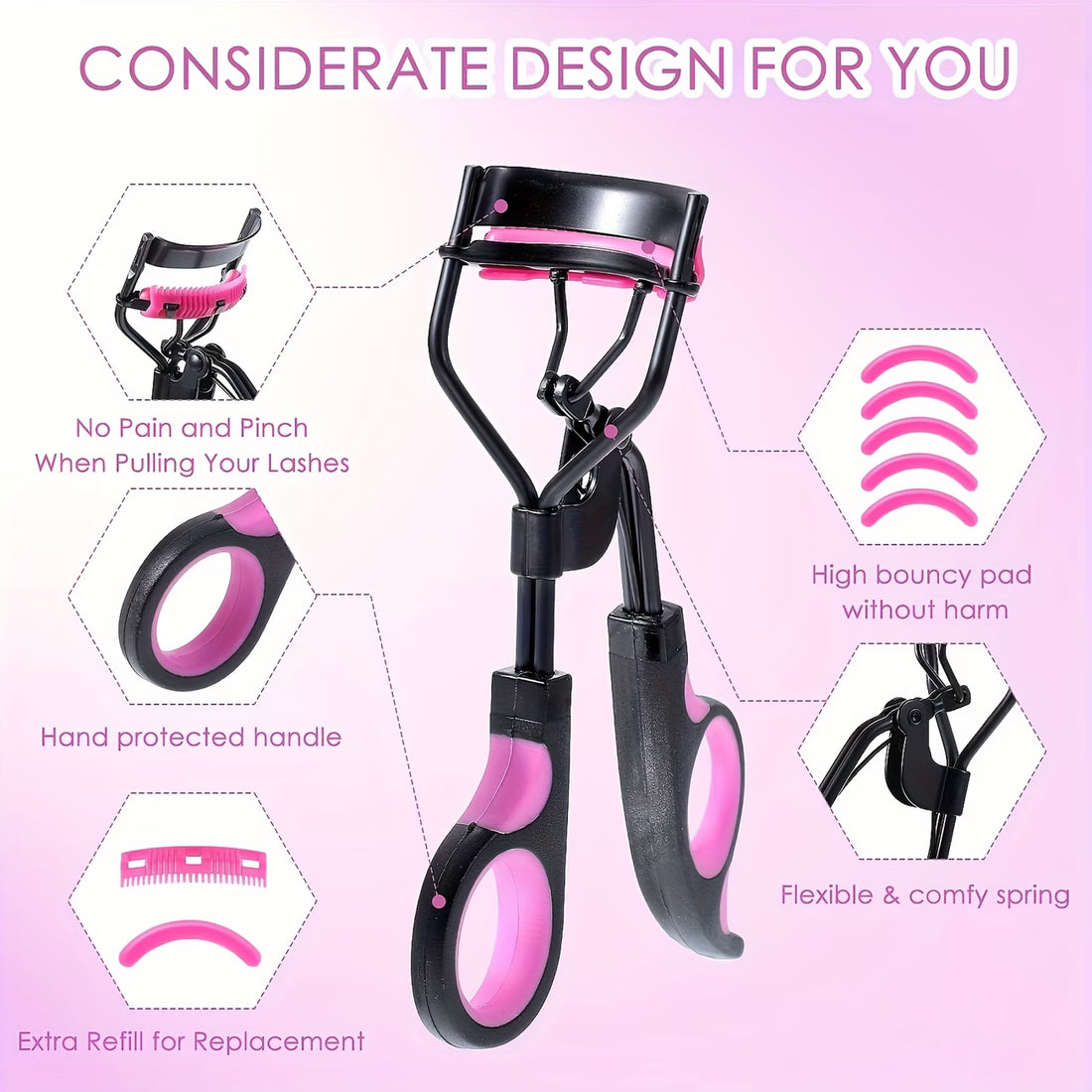 Professional Eyelash Curler for Lifted, Voluminous & Perfectly Curled Lashes