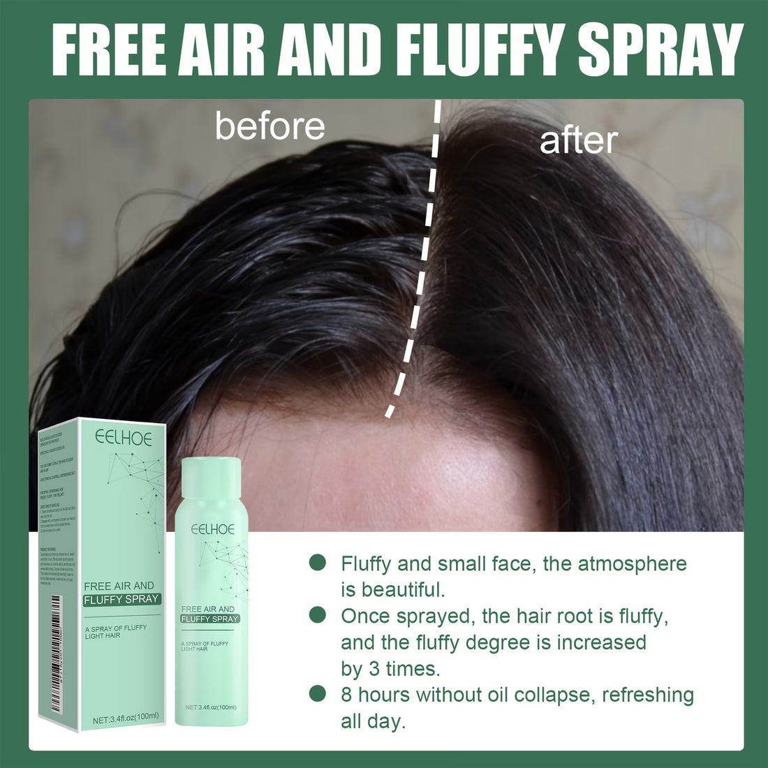 Refreshing Dry Shampoo for Instantly Clean, Fresh & Voluminous Hair Without Water