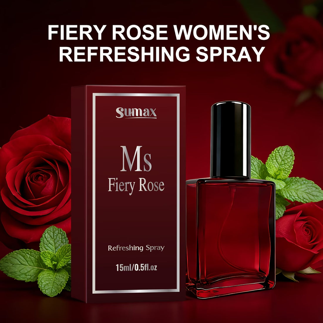 Rose Fragrance, Blazing Rose Women'S Refreshing Spray, Deodorant Spray, 24-Hour Long-Lasting Scent, Odor Control, Exclusive Underarm Care, Skin Care,